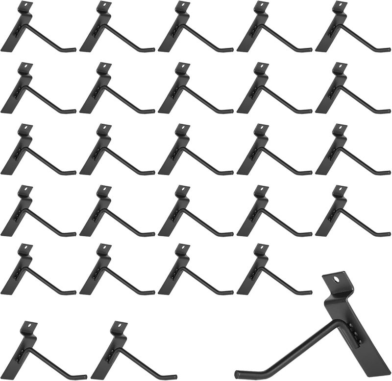 SINCHEEWAY 50 Pack Slatwall Hooks, Slatwall Accessory for Hanging, Slat Board Hook for Garage, Retail, Home, and Shop Display (Black, 4 Inch) - Image 1